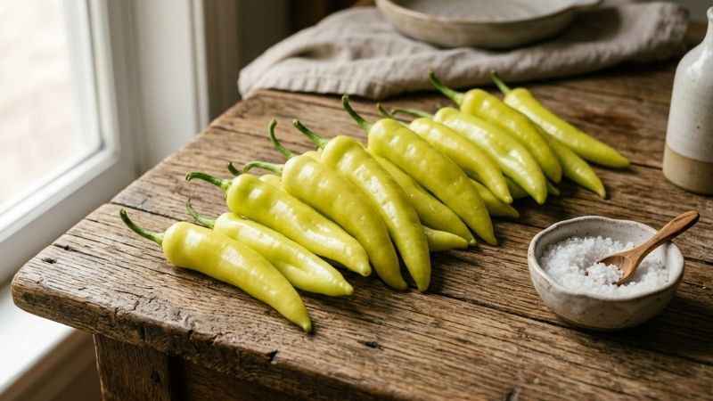 Yellow chiles used in Mexican cuisine.