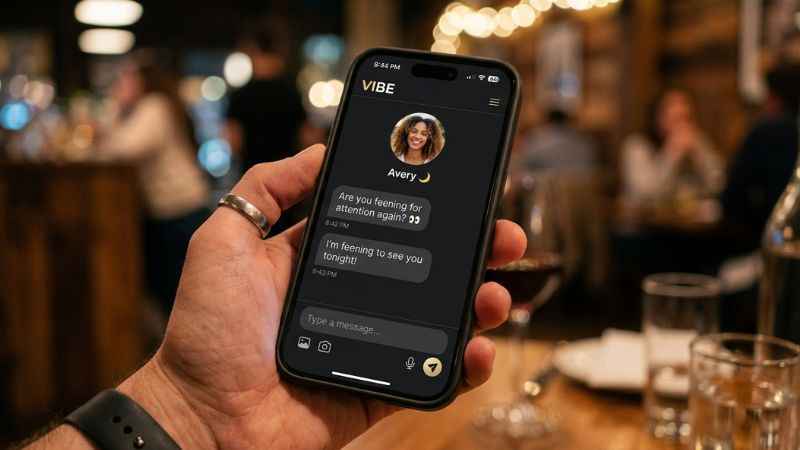 A text message conversation showing how people use the word feening in casual dating.