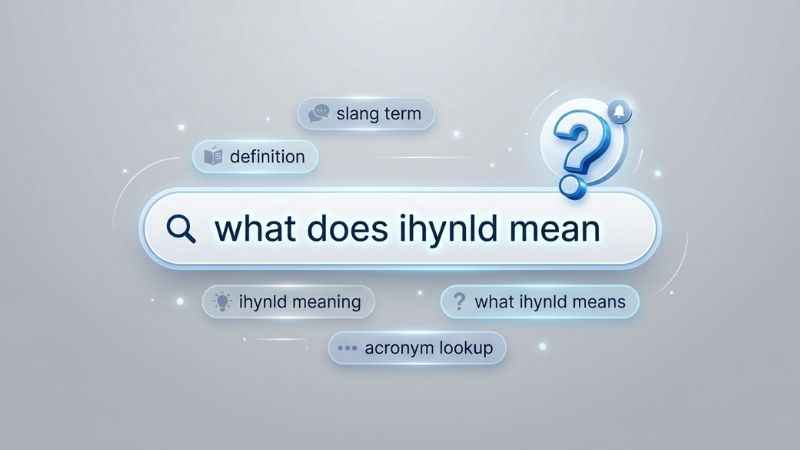 Digital illustration of a search interface displaying questions about the IHYNLD acronym definition.