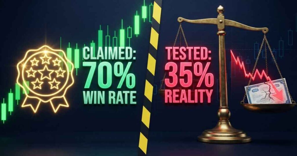 Overview diagram comparing 5starsstocks com marketing claims with tested stock accuracy.