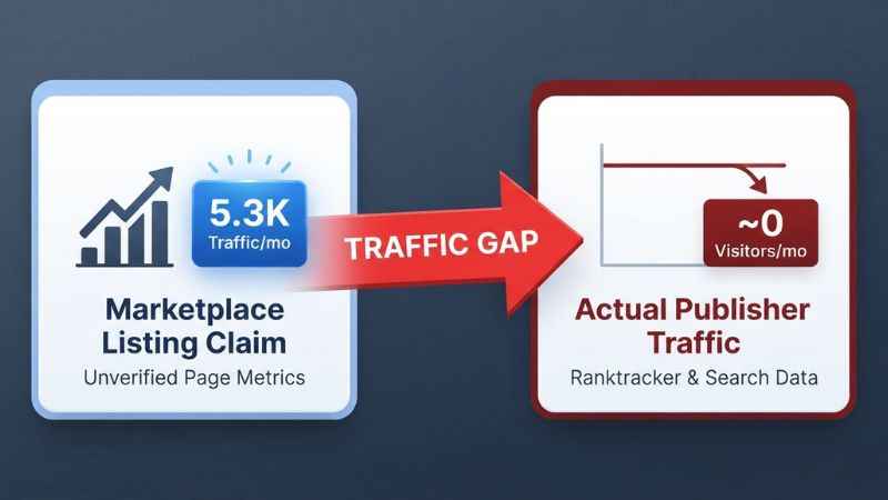 Diagram showing the difference between marketplace page traffic and actual alvinodesign.com blog traffic.