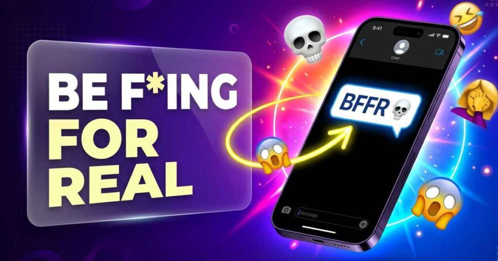 A smartphone displaying a text message with the acronym BFFR and its definition.