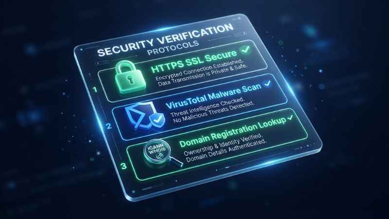 A checklist outlining steps to verify if gaseping com is safe to visit.