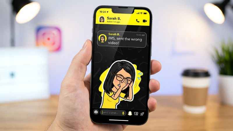 Illustration of a mock Snapchat-style conversation using "IMS" as an apology.