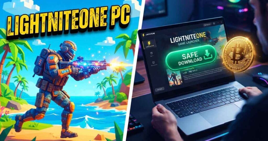 Light Nite updated PC version showing gameplay action and official download button