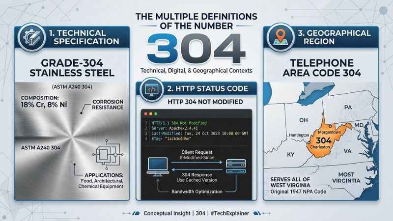 Infographic split showing industrial stainless steel, a browser developer console, and a telephone map.
