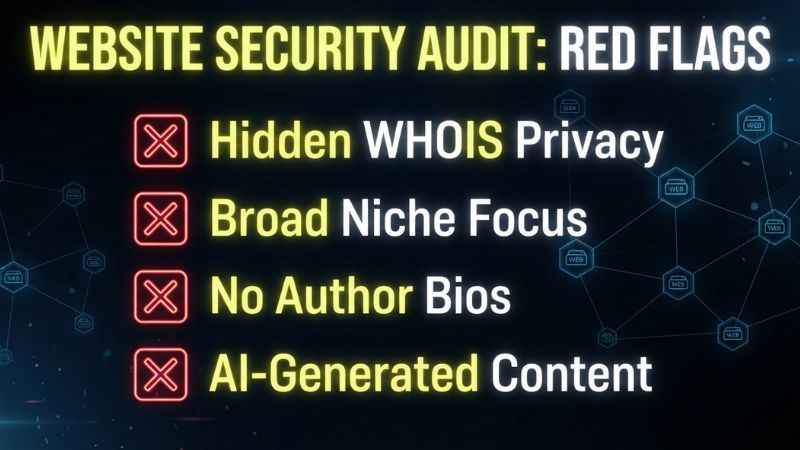 Checklist diagram highlighting private blog network footprint signals for domain safety.