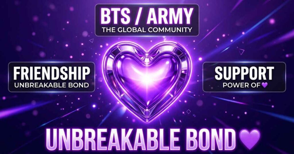 Purple heart emoji displaying key meanings including friendship, BTS fandom, and support.
