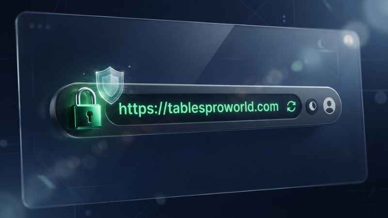 A web browser displaying an HTTPS connection indicator.