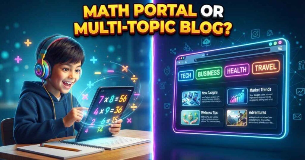 Illustrative diagram showing math study resources and general topic categories.