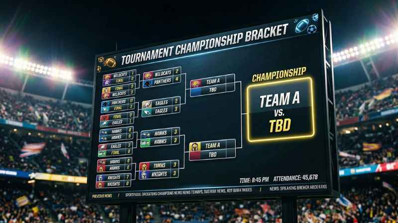 Sports playoff tournament schedule showing TBD for unconfirmed matchup teams.