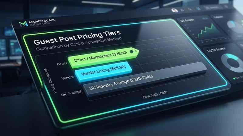 Price comparison chart for guest posts on uselegance.co.uk