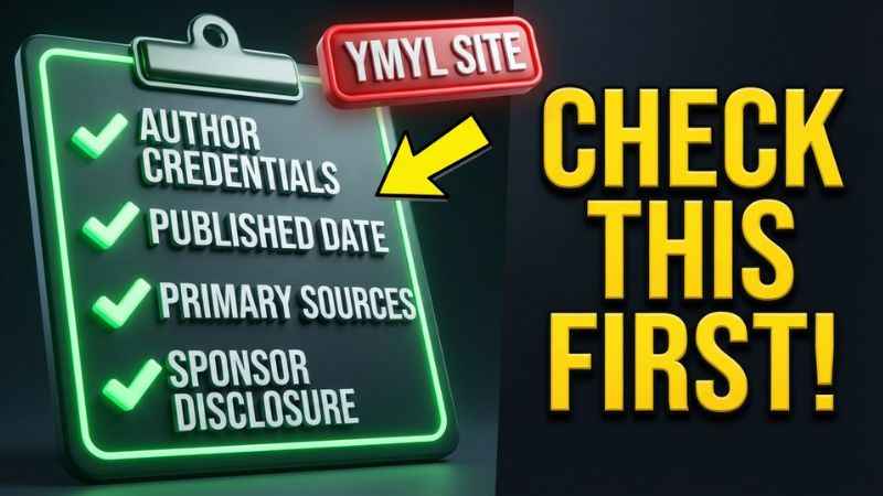 A practical checklist graphic for evaluating author authority and factual claims on Webinkey.com.