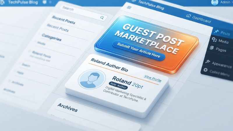 Yonochomp com sidebar showing the guest post marketplace advertisement banner