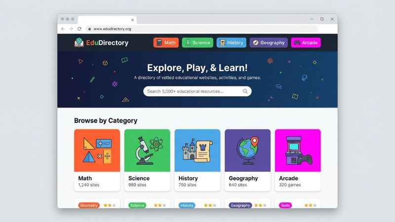 Math Playzone homepage showing navigation links for math and arcade categories.