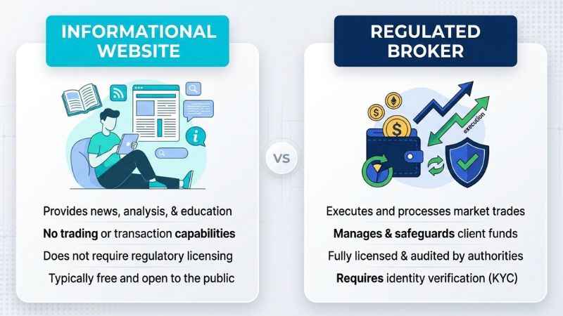 Comparison graphic showing reading financial articles and using a stock broker.